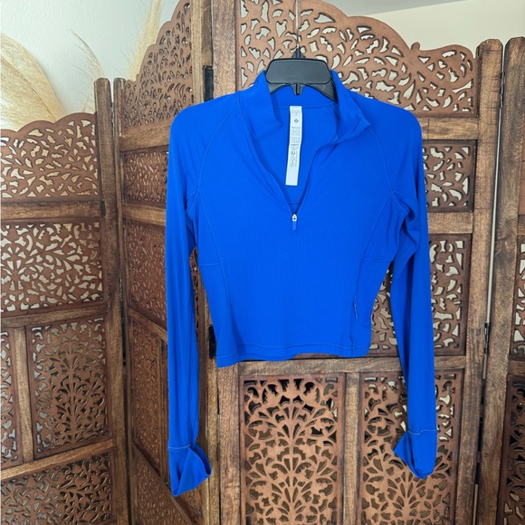 NEW Lululemon Its Rulu Run Ribbed Cropped Half Zip - Picture 2 of 4